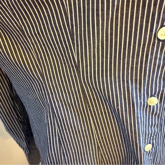 Geoffrey Beene Black Casual Button Down Pinstriped Shirt - Picture 4 of 6